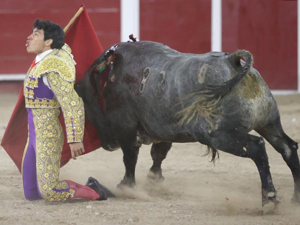 Por la espalda, de hinojos