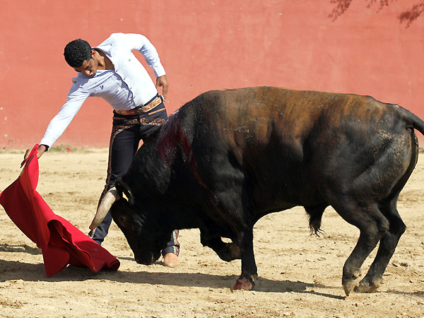 Con el traje charro de faena